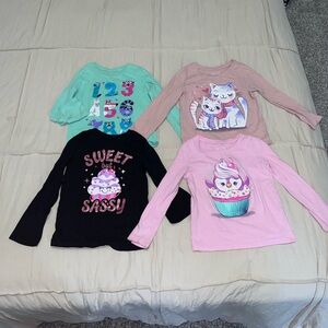 The Children's Place Long Sleeve Tees - Black, Pink, Mint, Peach